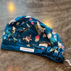 Colorful Frog Print Bouffant Scrub Cap